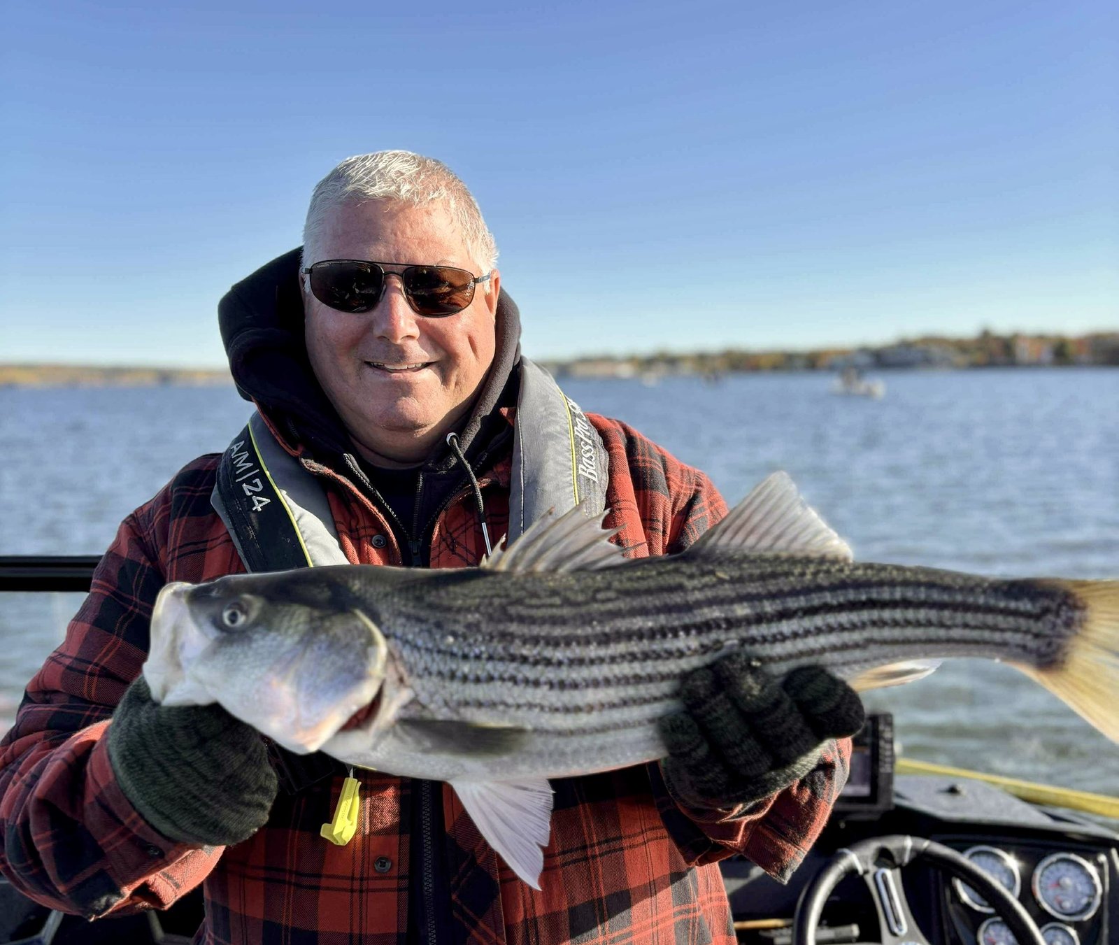 Trophy bass caught in fall season
